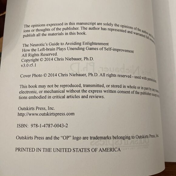 The Neurotic's Guide to Avoiding Enlightenment by Chris Niebauer Ph.D. 2014 - Picture 5 of 13